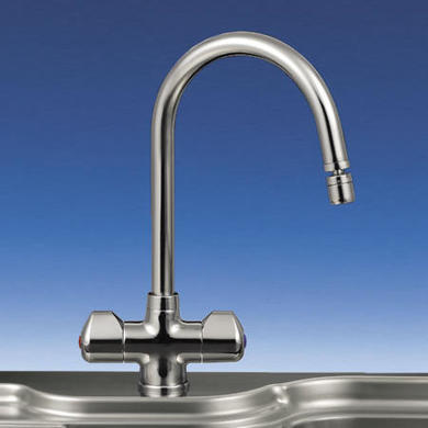 Franke Silk Steel Twin Lever Bi-Flow Kitchen Tap - Moselle