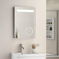 LED Illumination Mirror with Magnifying Mirror De-mist Shaving Socket & Rocker Switch  500 x 700 x 45mm