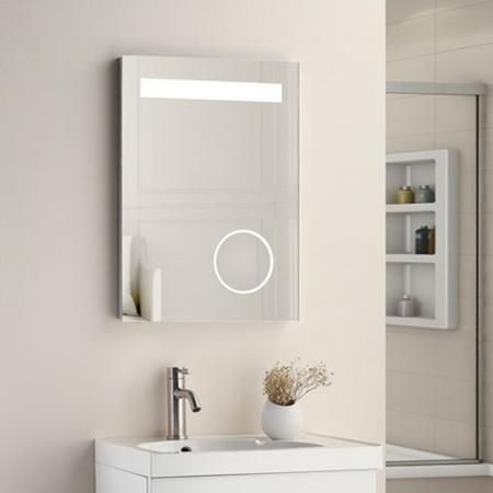 LED Illumination Mirror with Magnifying Mirror De-mist Shaving Socket & Rocker Switch  500 x 700 x 45mm