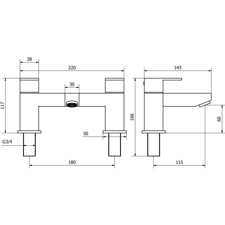 Nuo Bath Filler Mixer Tap