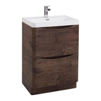 Walnut Free Standing Bathroom Vanity Unit & Basin - W600mm Walnut Free Standing Bathroom Vanity Unit & Basin - W600mm