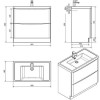 Walnut Free Standing Bathroom Vanity Unit &amp; Basin - W900 x H850mm - Oakland