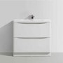 White Free Standing Bathroom Vanity Unit & Basin - W900 x H850mm - Oakland