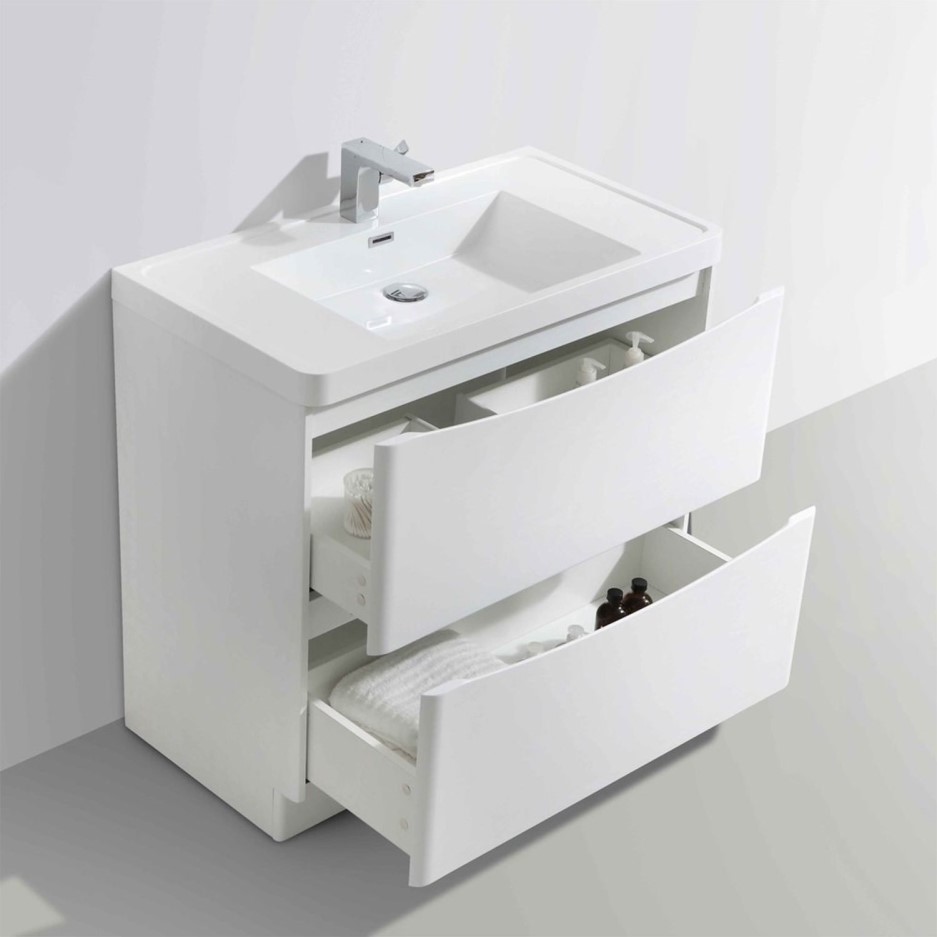 White Free Standing Bathroom Vanity Unit & Basin W900 x H850mm