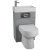 Grey Cloakroom Vanity Unit &amp; Basin with Curve Toilet
