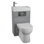 Grey Cloakroom Suite with D-Shape Toilet