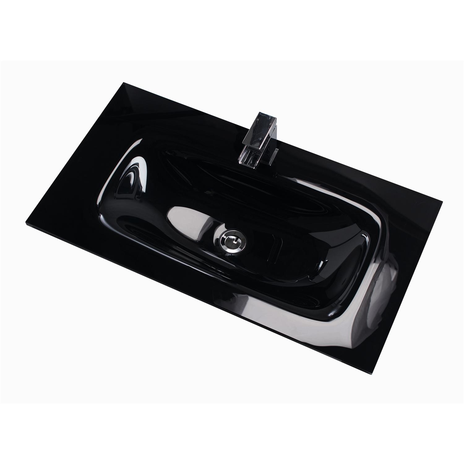 Moderno Black Glass Vanity Unit Sink 800mm Wide Better Bathrooms Moderno Black Glass Vanity Unit Sink 800mm Wide Better Bathrooms