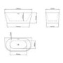 GRADE A1 - Gable Modern Back To Wall Freestanding Bath - 1500 x 745mm