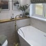 GRADE A1 - Gable Modern Back To Wall Freestanding Bath - 1500 x 745mm