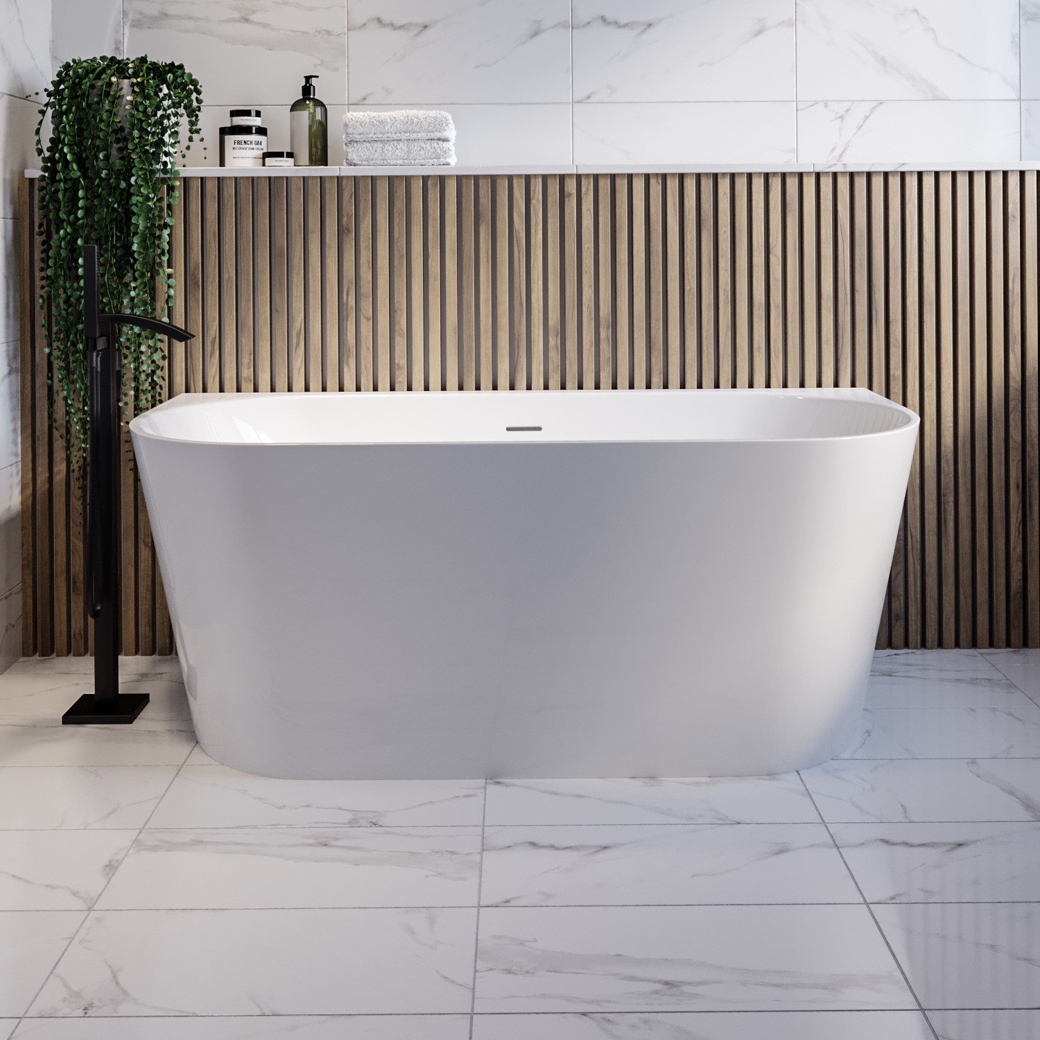 Gable White Freestanding Double Ended Back To Wall Bath 1700 X 800Mm