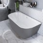 Grey Freestanding Double Ended Back to Wall Bath 1500 x 745mm - Gable