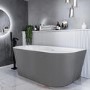 Grey Freestanding Double Ended Back to Wall Bath 1500 x 745mm - Gable