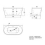 Grey Freestanding Double Ended Back to Wall Bath 1500 x 745mm - Gable