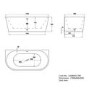 Grey Freestanding Double Ended Back to Wall Bath  1700 x 800mm - Gable