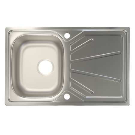 Single Bowl Inset Chrome Stainless Steel Kitchen Sink with Reversible ...