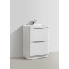 White Free Standing Bathroom Vanity Unit &amp; Basin - W600mm
