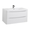 White Wall Hung Bathroom Vanity Unit &amp; Basin - 900mm Wide