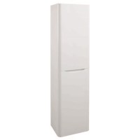 White Wall Hung Tall Bathroom Storage Cabinet - W400 x H1500mm - Oakland White Wall Hung Tall Bathroom Storage Cabinet - W400 x H1500mm - Oakland