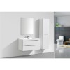 White Wall Hung Tall Bathroom Storage Cabinet - W400 x H1500mm - Oakland