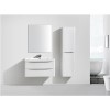 White Wall Hung Tall Bathroom Storage Cabinet - W400 x H1500mm - Oakland