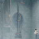 GDRE Gainsborough GDRE Thermostatic Bar Mixer Shower Set with Adjustable & Drencher Heads - Round