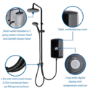 GRADE A2 - Triton Amore DuElec 9.5kW Black Electric Shower