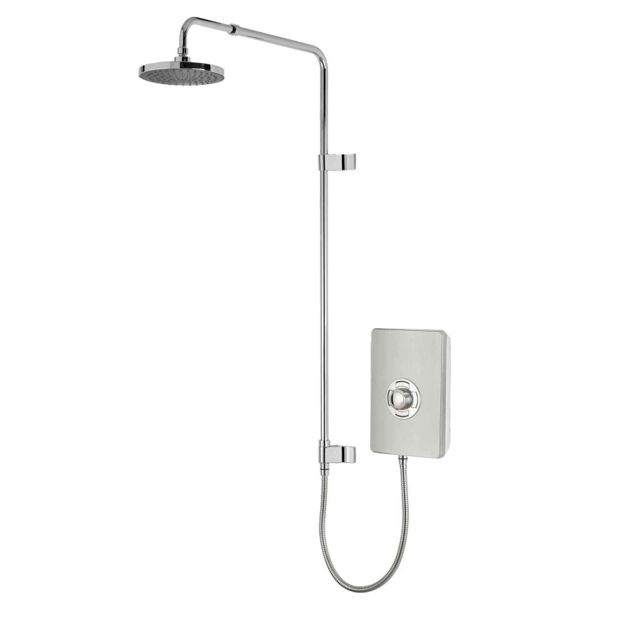 Triton 9.5kW Aspirante UNIQ&reg; Electric Shower - Brushed Steel Effect