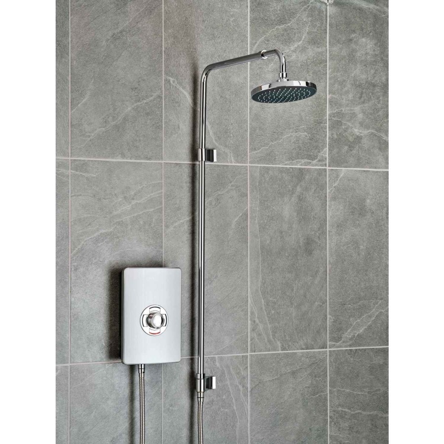 Triton 9.5kW Aspirante UNIQ® Electric Shower - Brushed Steel Effect