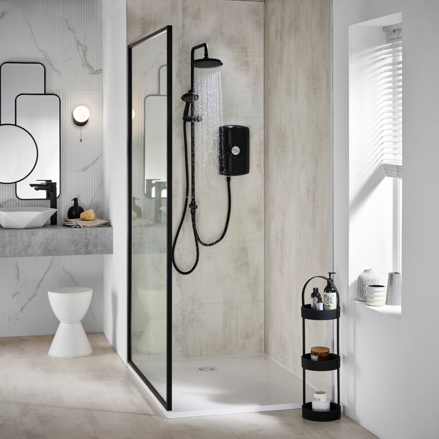 Triton Danzi Duelec 9.5kW Soft Black Electric Shower Better Bathrooms