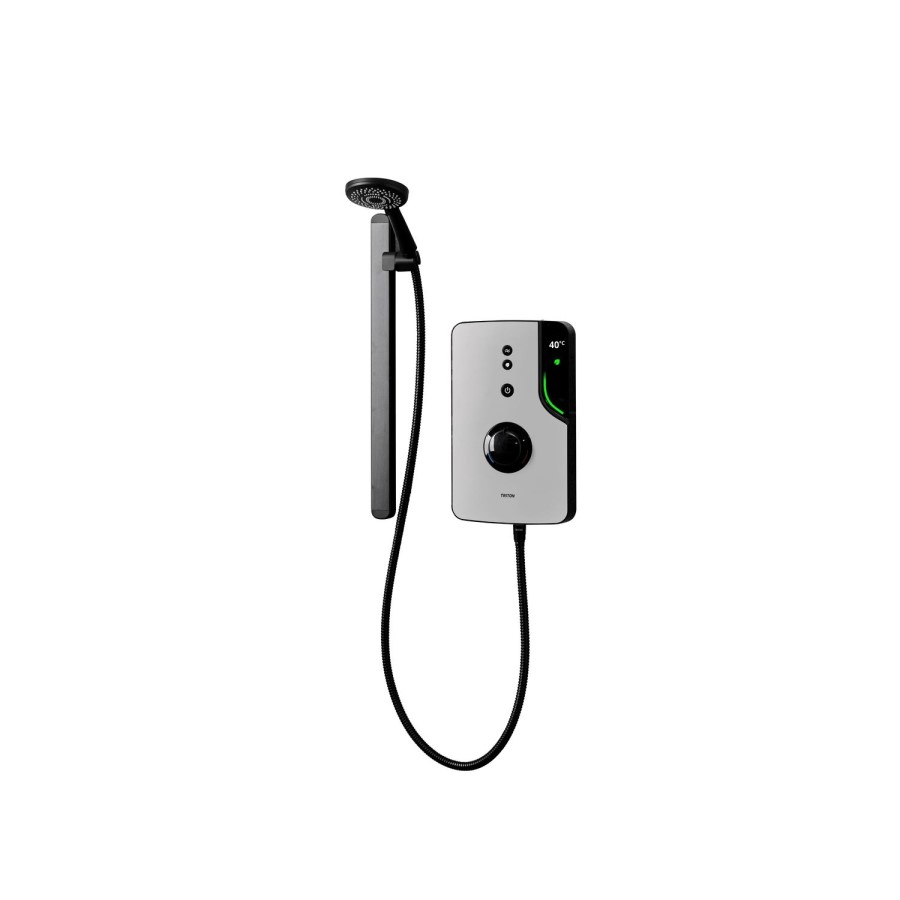 Triton Enlight  9.5kW Thermostatic Electric Shower with Back to Wall Kit - Grey