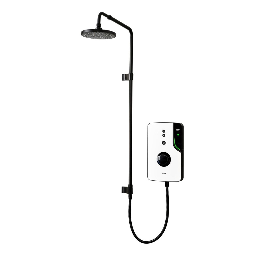 Triton - ENlight Electric Shower Black 9.5kW with UNIQ® White Kit