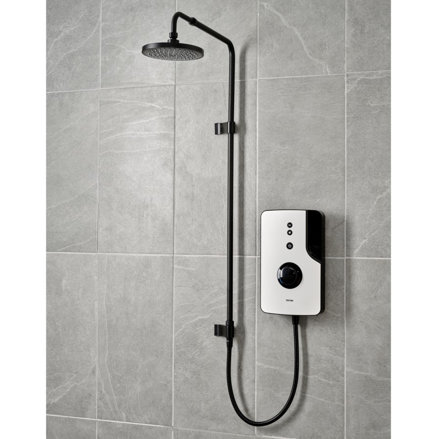 Triton - ENlight Electric Shower Black 9.5kW with UNIQ® White Kit