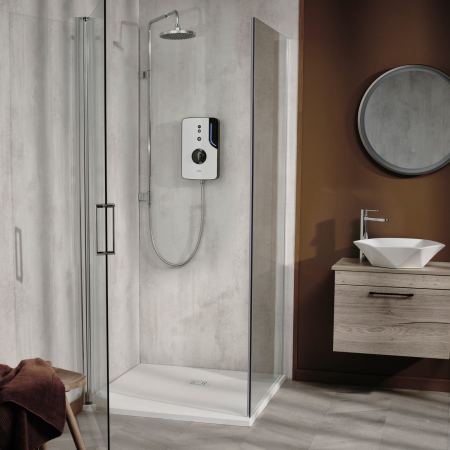 ENlight Thermostatic Electric White 9kW with UNIQ® Chrome