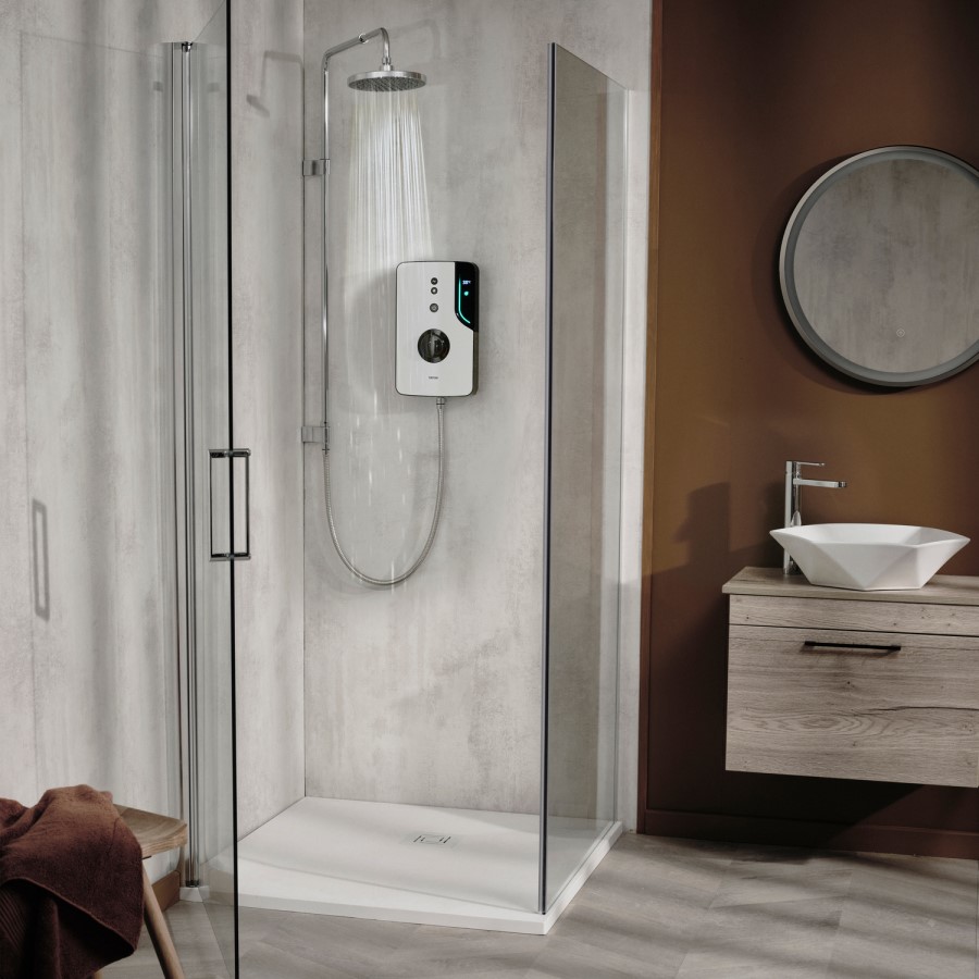 ENlight Thermostatic Electric White 9kW with UNIQ® Chrome
