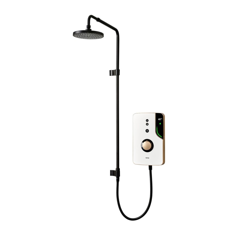 ENlight Thermostatic Electric Brass 9kW with UNIQ® Black kit