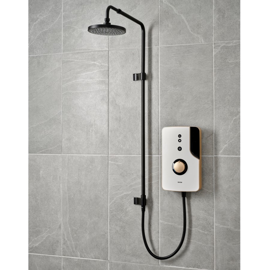 ENlight Thermostatic Electric Brass 9kW with UNIQ® Black kit