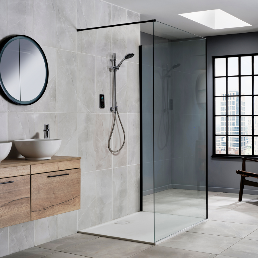 Triton ENVi 9.0kW Electric Shower With Inline Wall Fed Shower Kit - Chrome