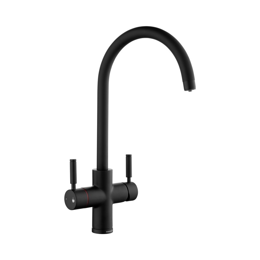 Rangemaster GEO Intense Round Matt Black 4 in 1 Instant Boiling Water Kitchen Tap
