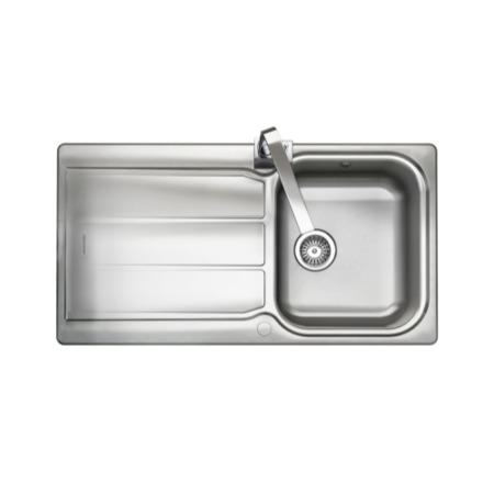 Single Bowl Inset Stainless Steel Kitchen Sink with Reversible Drainer - Rangemaster Glendale