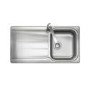 Single Bowl Inset Stainless Steel Kitchen Sink with Reversible Drainer - Rangemaster Glendale