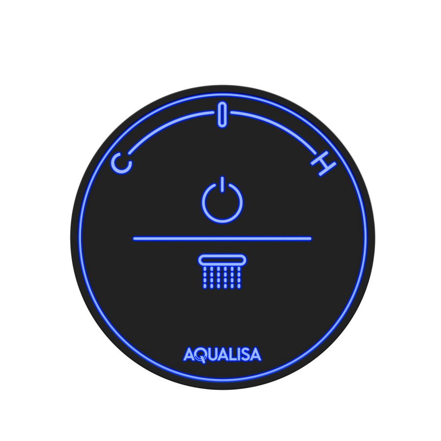 Aqualisa Black Smart Glo Digital Mixer Thermostatic Shower Gravity Pumped