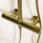Brass Thermostatic Mixer Shower Set with Rainfall-Style Curved Arm Hand Shower with Slide Rail Kit - Grace