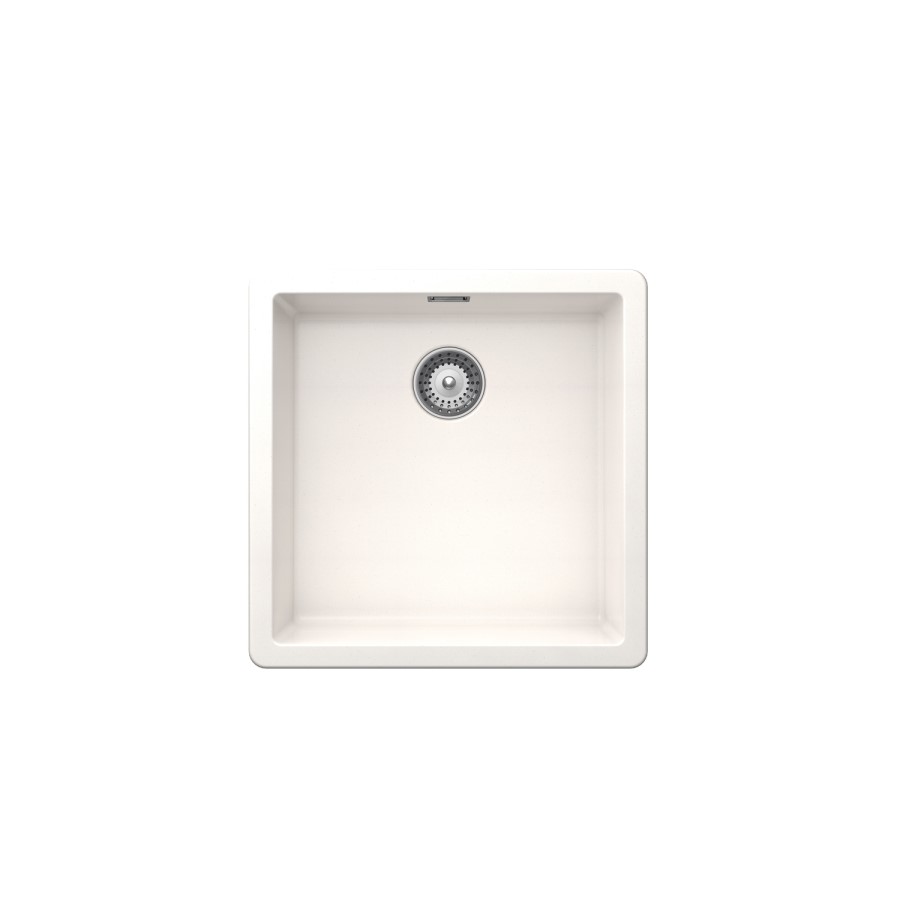 Single Bowl Undermount White Granite Kitchen Sink - Rangemaster Schock Greenwich 456mm x 456mm