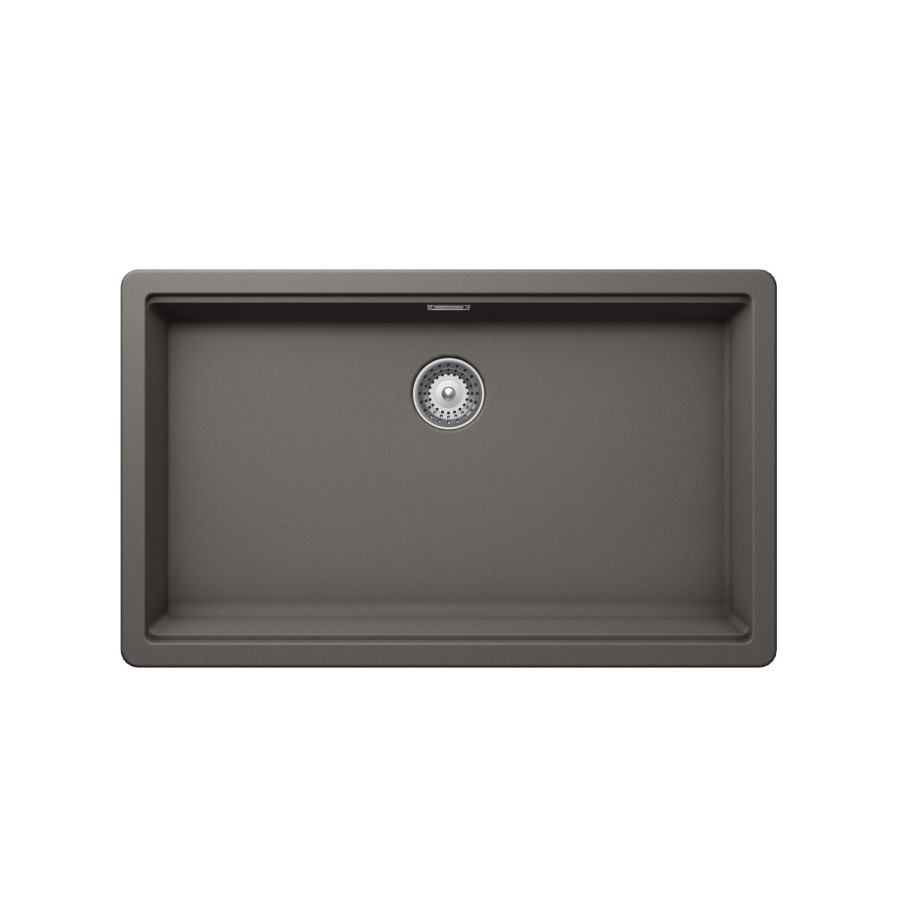 Single Bowl Undermount Grey Granite Kitchen Sink - Rangemaster Schock Greenwich 750mm x 456mm