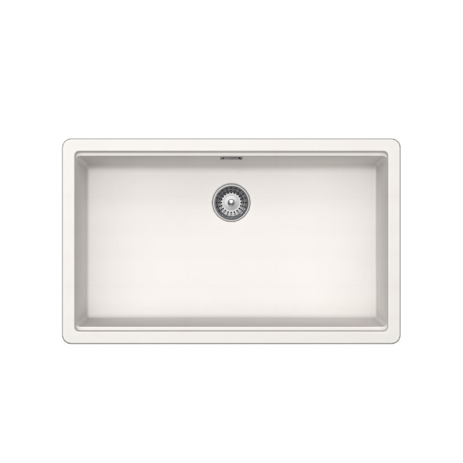 Single Bowl Undermount White Granite Kitchen Sink - Rangemaster Schock Greenwich 750mm x 456mm