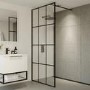 GRADE A1 - Nova 1000 x 2000 Grid Glass Wetroom Screen