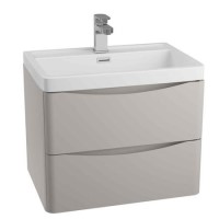 Grey Wall Hung Bathroom Vanity Unit & Basin - 900mm Wide - Oakland