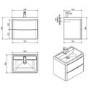 Grey Wall Hung Bathroom Vanity Unit & Basin - 900mm Wide - Oakland