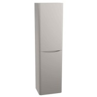 Grey Wall Hung Tall Bathroom Storage Cabinet - W400 x H1500mm - Oakland