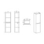Grey Wall Hung Tall Bathroom Storage Cabinet - W400 x H1500mm - Oakland